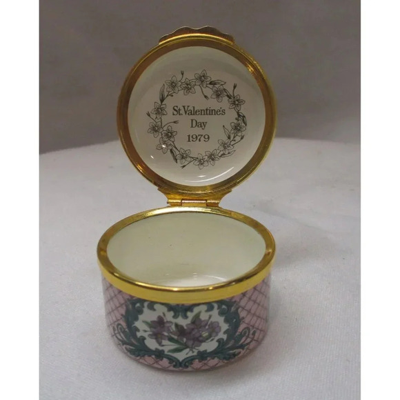 Enamel Box Halcyon Days St Valentines Day for my love1979 Jewelry Box lover - Picture 4 of 5